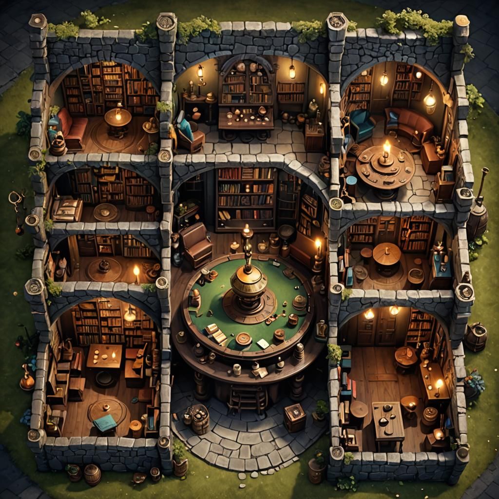 Magician's Room with Alchemy and Spellbooks