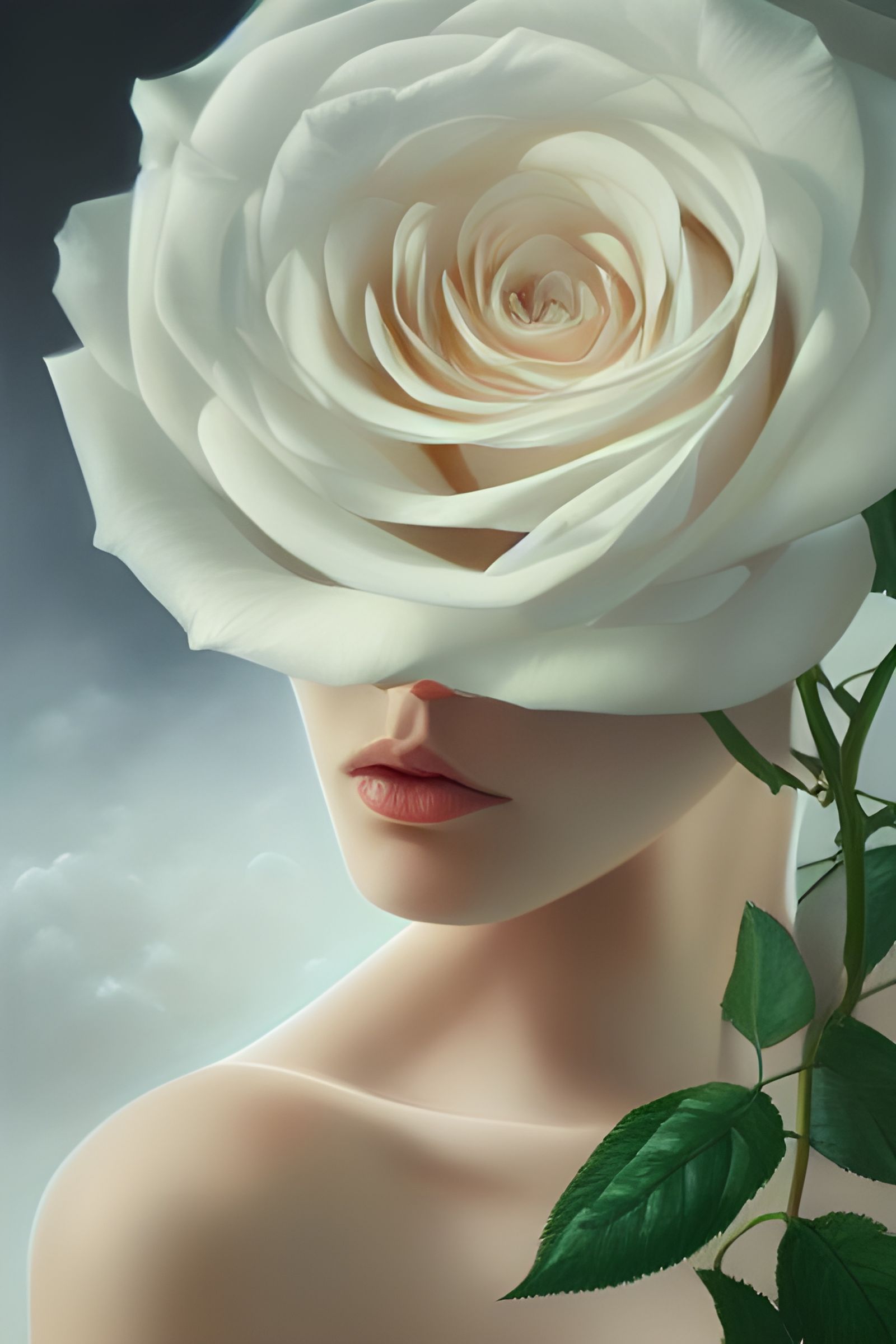 Lady in Roses: Realistic Oil Painting