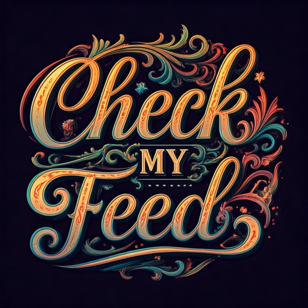 Elegant Digital Sign with Swirling Patterns and Floral Accen...