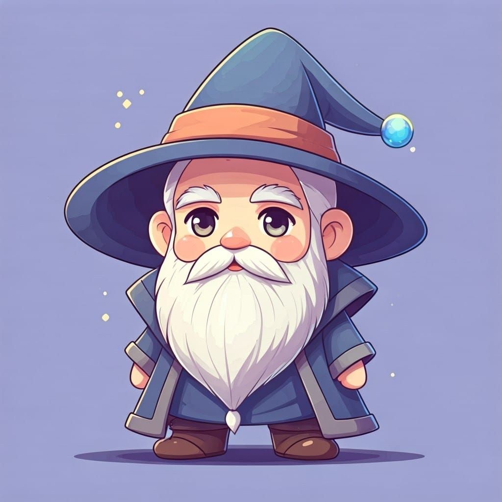 Chibi Wizard Anime Illustration in Pastel Colors