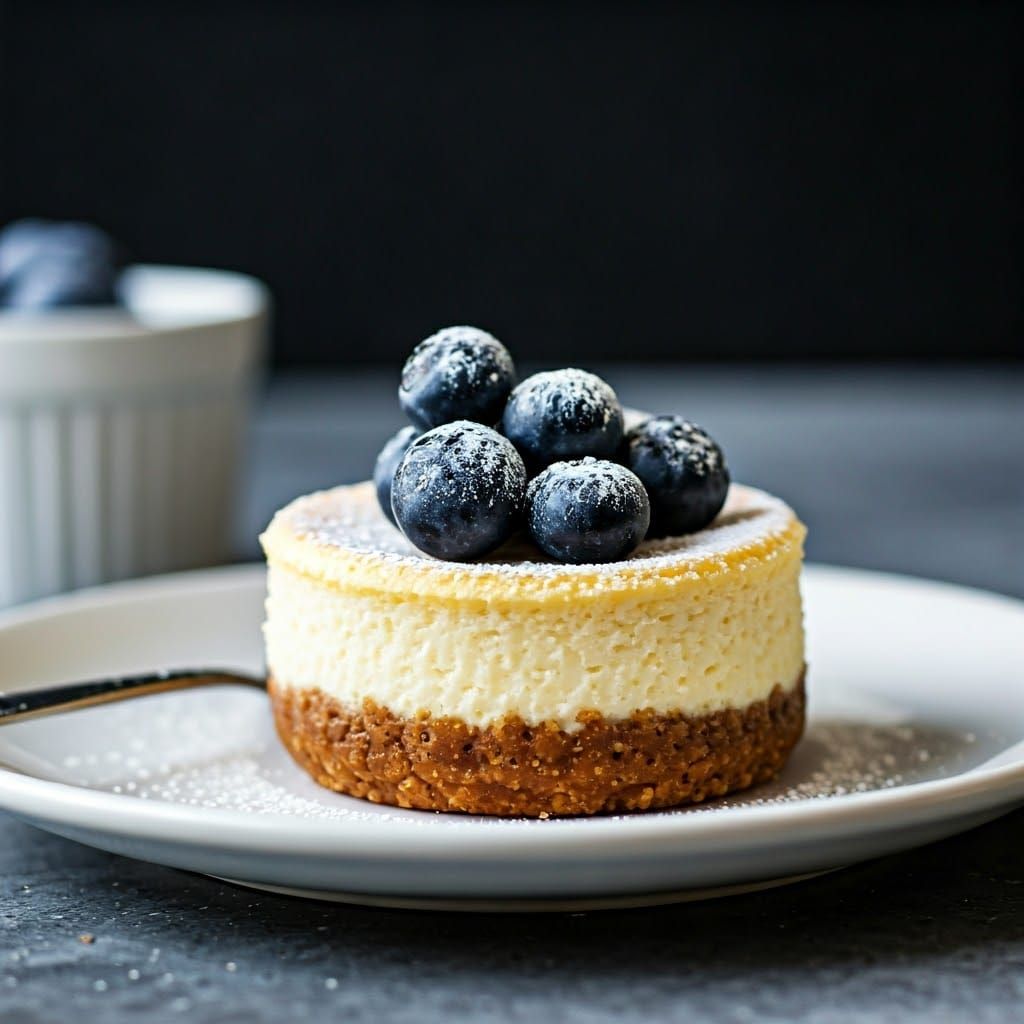 Quick Microwave Cheesecake with Fresh Blueberries