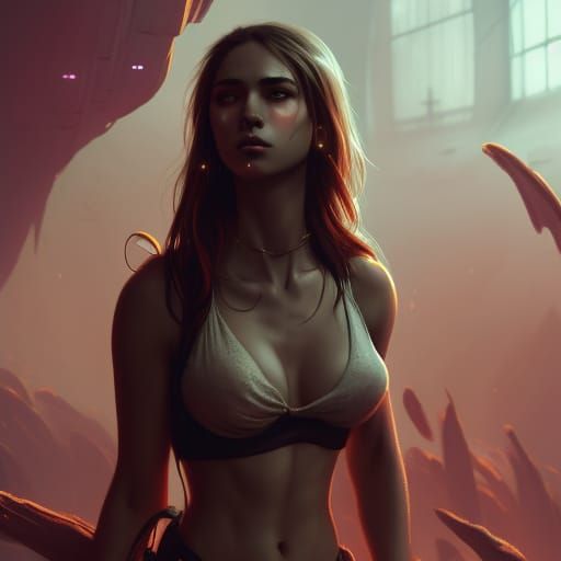 Cyberpunk Woman Portrait in Neon Style