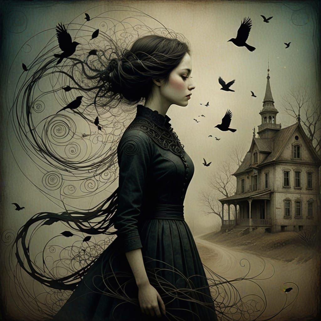 Surreal Abandoned House Survives in a Noctilucent Atmosphere