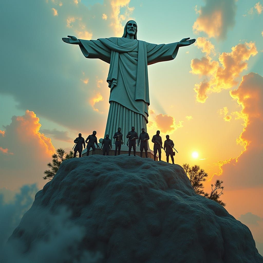 Christ the Redeemer Statue Robbery Illustration