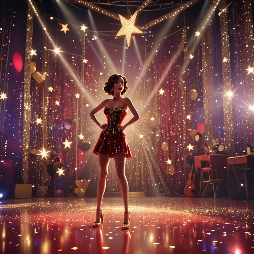 Superstar on Disco Stage in Disney Pixar 3D Animation