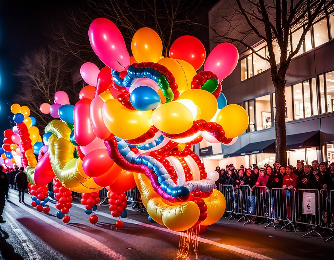 Colorful Balloon Dragon in Chinese New Year Parade