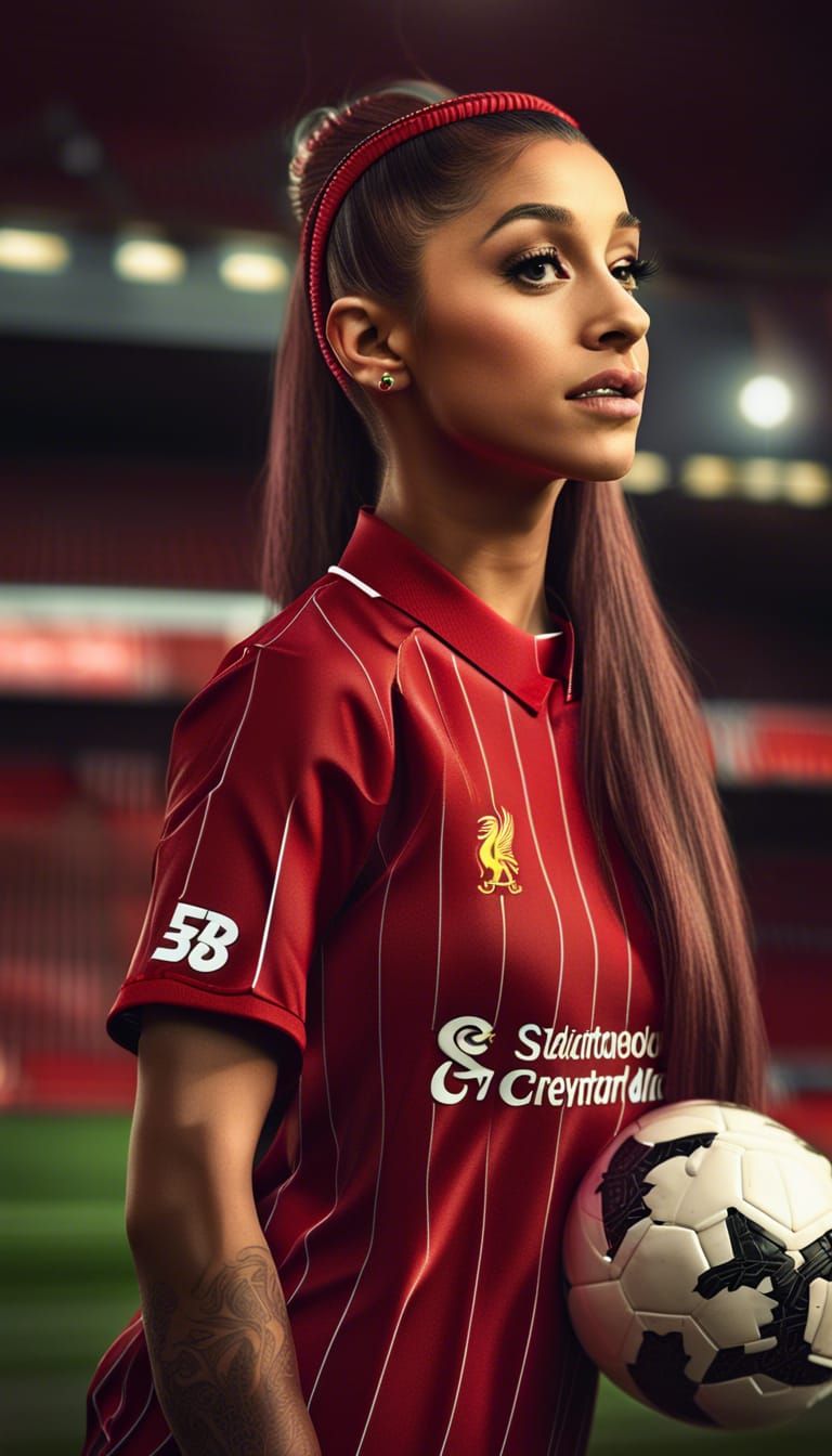 Ariana Grande as Liverpool Footballer