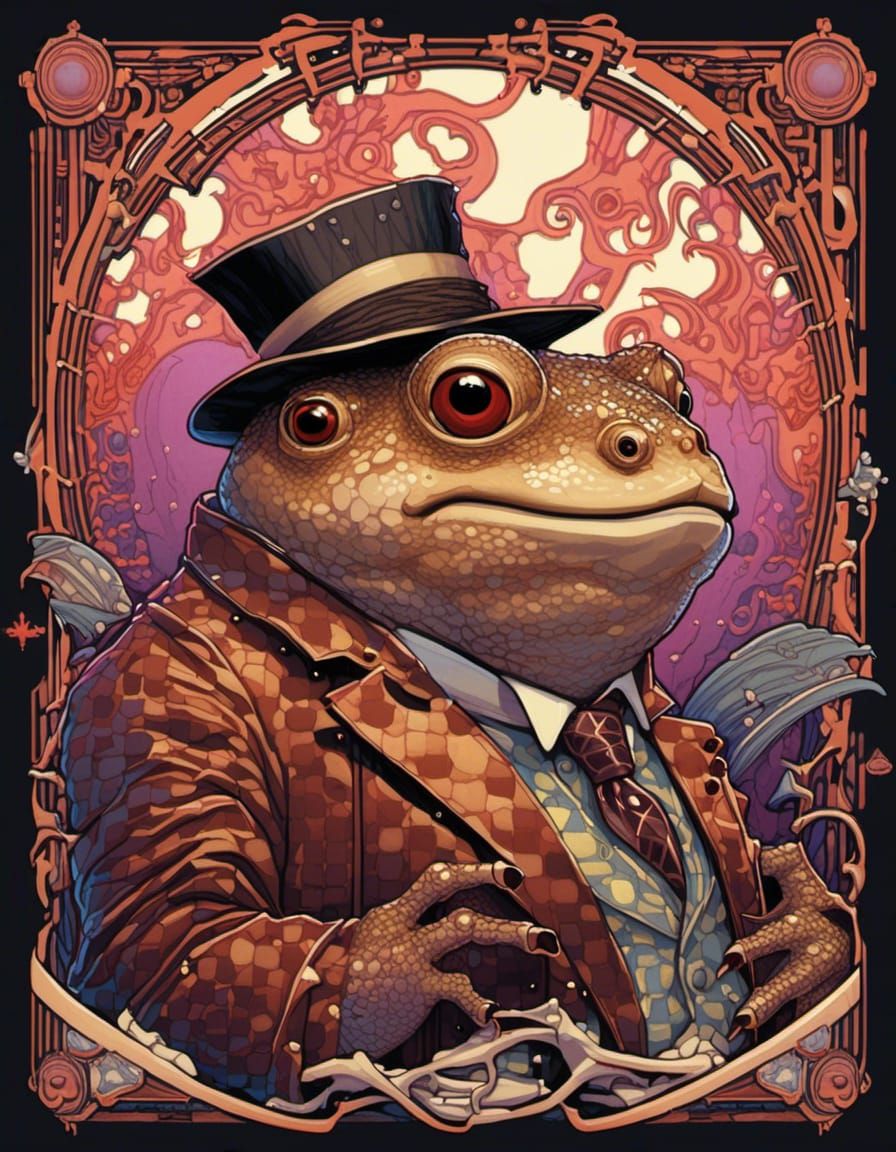 Dapper Toad in Suit: Pixel Art Illustration