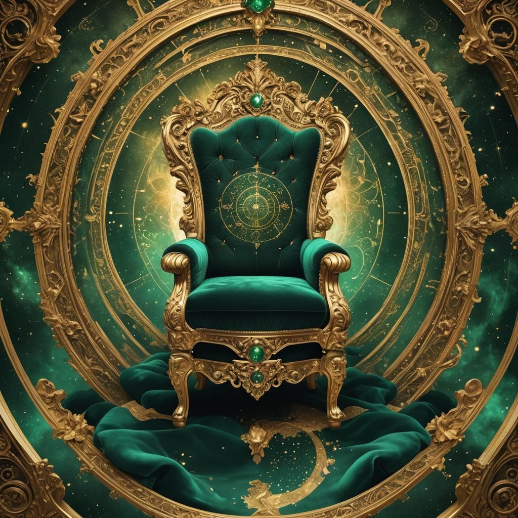 Emerald Throne at Cosmic Vortex in Baroque Style