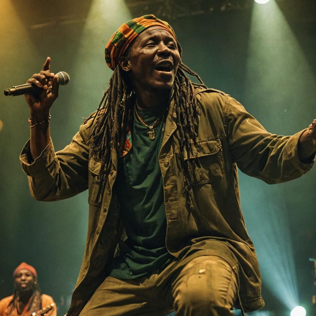 Double Exposure: Reggae Singer in Concert Photography
