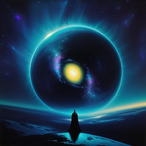 Cosmic Surrealism: Woman with Galaxy Hair