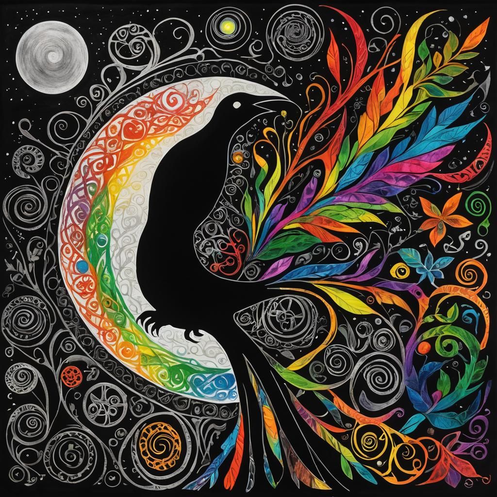 Psychedelic Snail in Futuristic Cityscape Art