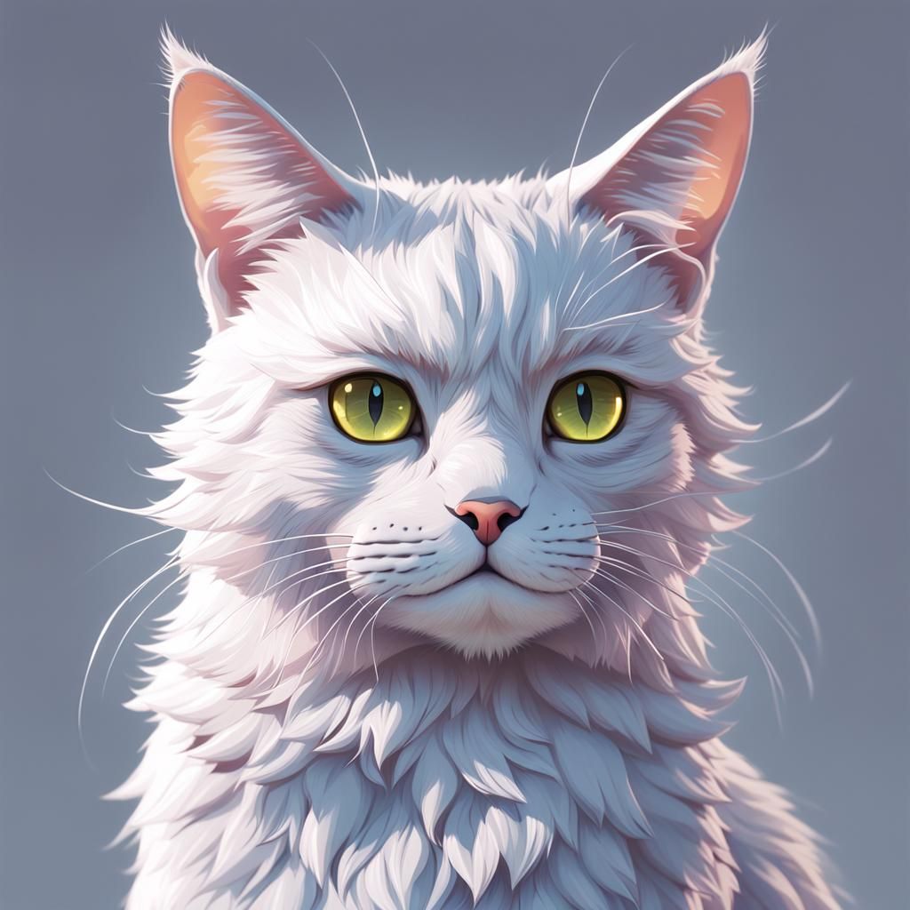 Supermodel Cat in 3D Anime Art Style
