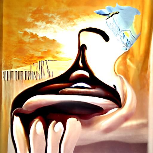 Surreal Melting Clock in Salvador Dali Style