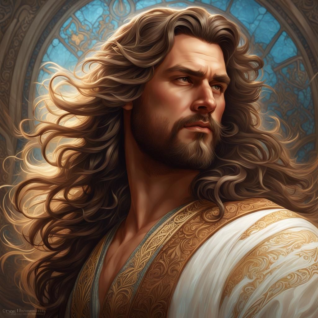 34 year old guy with long wavy hair :: in a beautiful outfit...