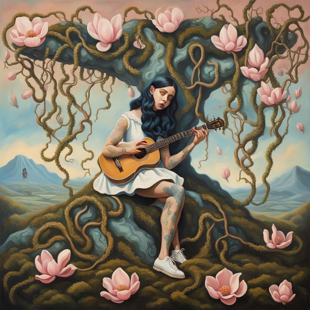 Melanie Martinez in Surreal Magnolia Tree