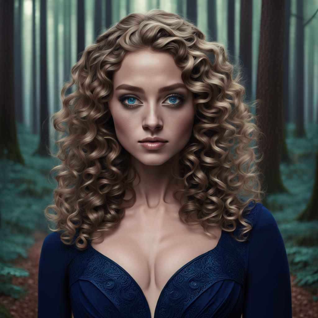 Midnight Forest Portrait of a Beautiful Girl