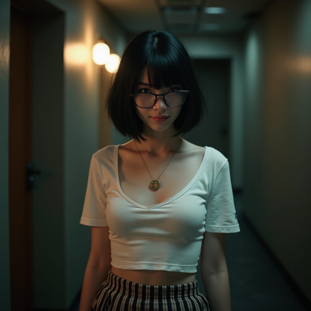 Confident Cyberpunk Rebel in Atmospheric Scene