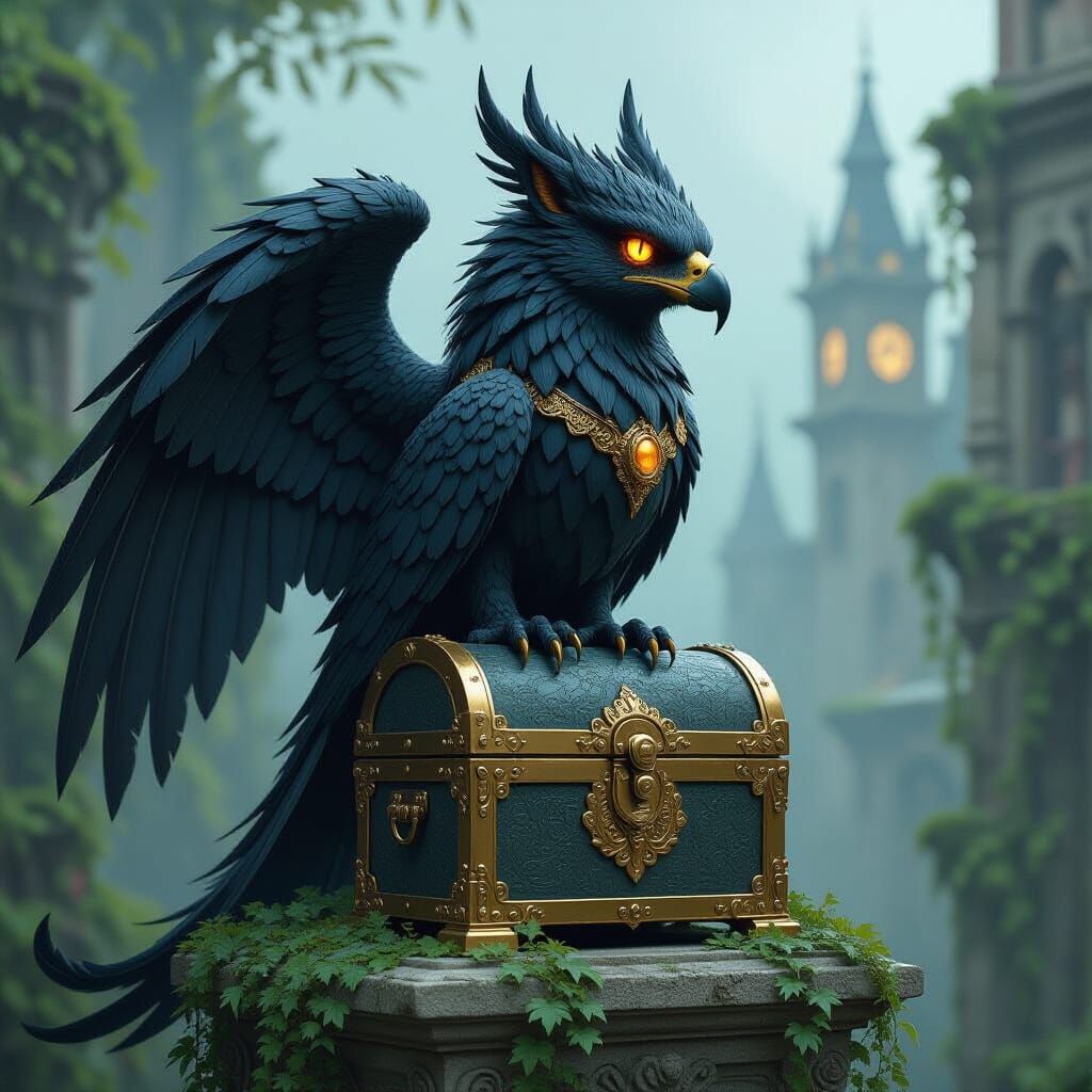 Gryphon Guarding Treasure in Clockwork City