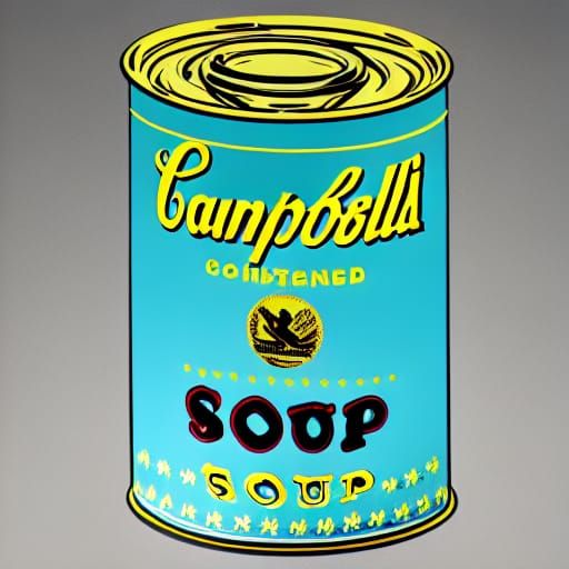 Pop Art Soup Can Portrait in Comic Style