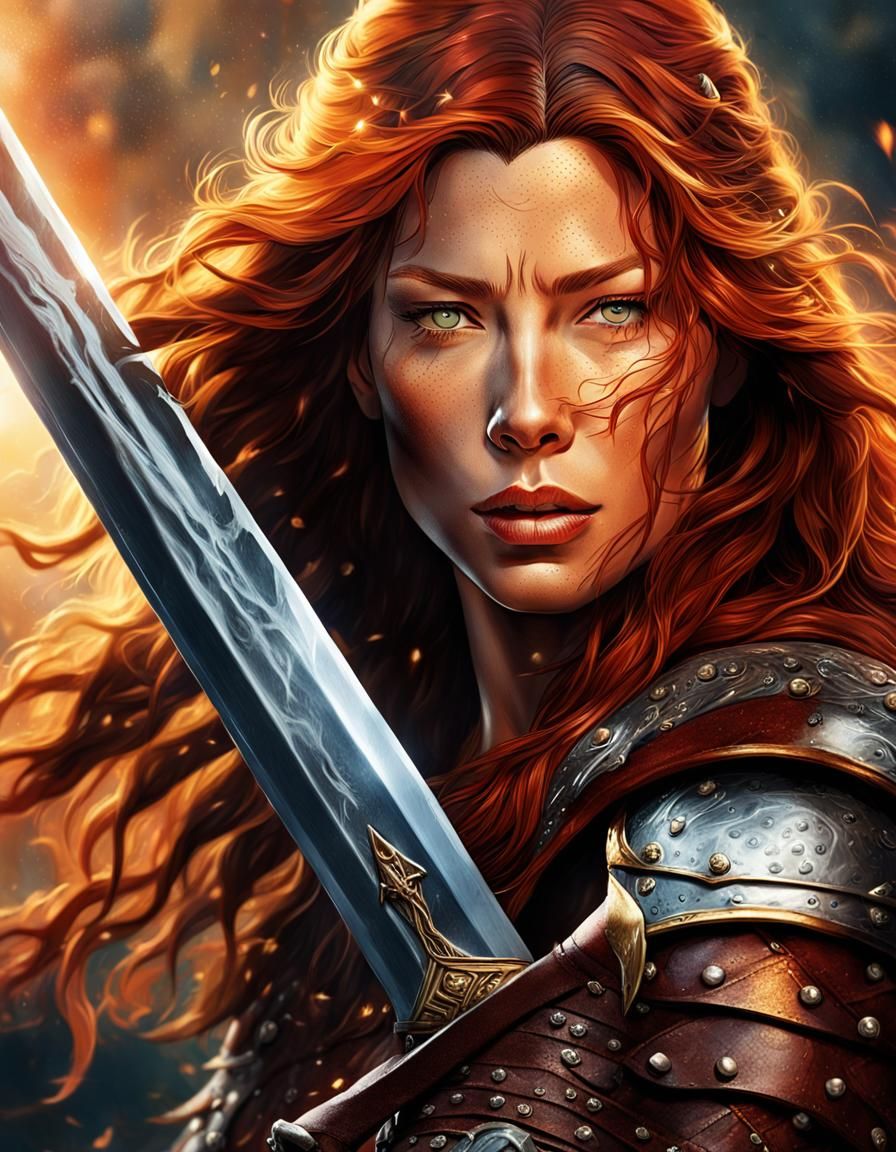 Red Sonja: Cinematic Fantasy Warrior Portrait