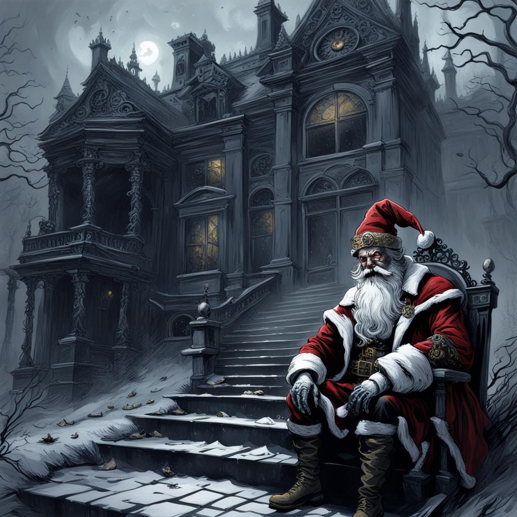 Steampunk Santa at Haunted Mansion: Doré Style