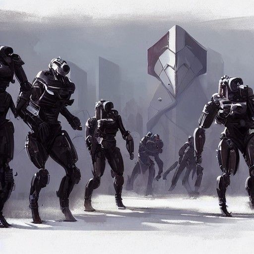 Sinister Robotic Resistance Team With Rocket Launchers
