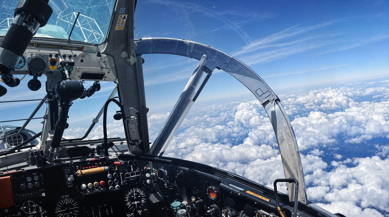 B17 Bomber Cockpit View in Vintage Aviation Style
