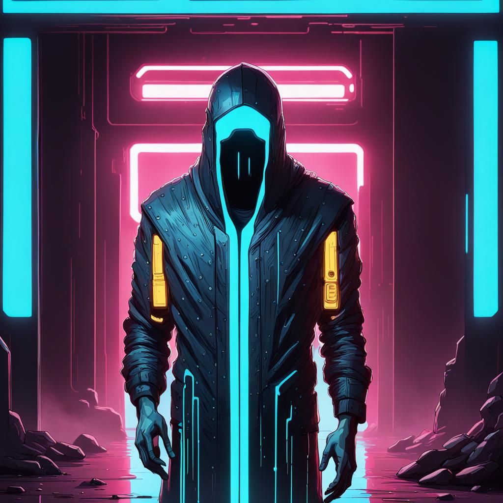 Sci-Fi Ooze Humanoid in Cyberpunk Style