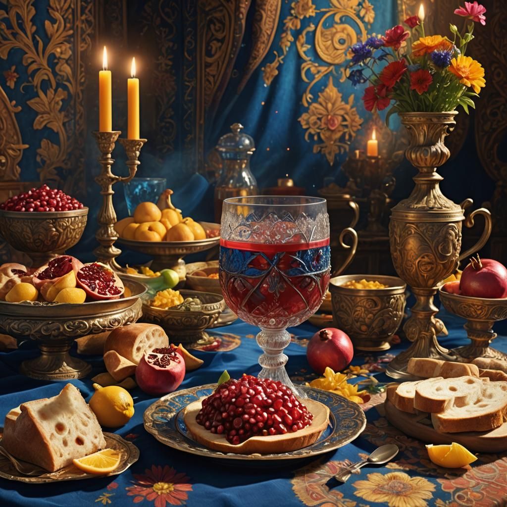 Pomegranate Nectar Beverage: Digital Matte Painting