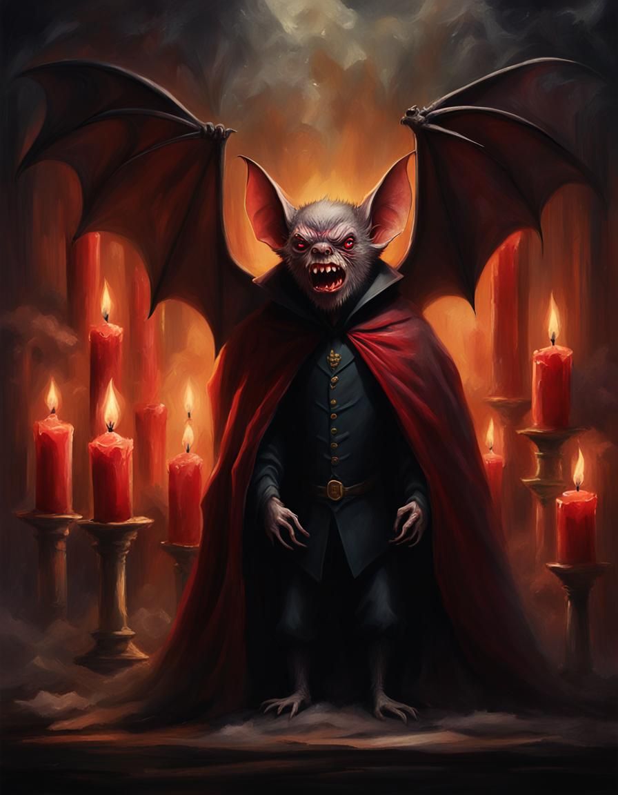 Vampire Bat as Dracula in Detailed Concept Art