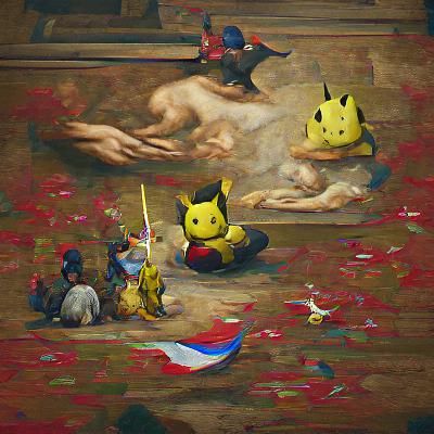 Pikachu in Renaissance Painting Style