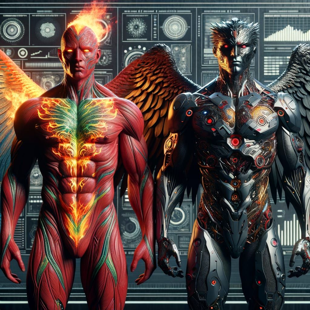 Cybernetic Warriors in Futuristic Armor