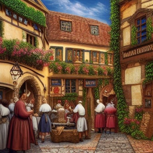 Picturesque Medieval Tavern in Renaissance Style