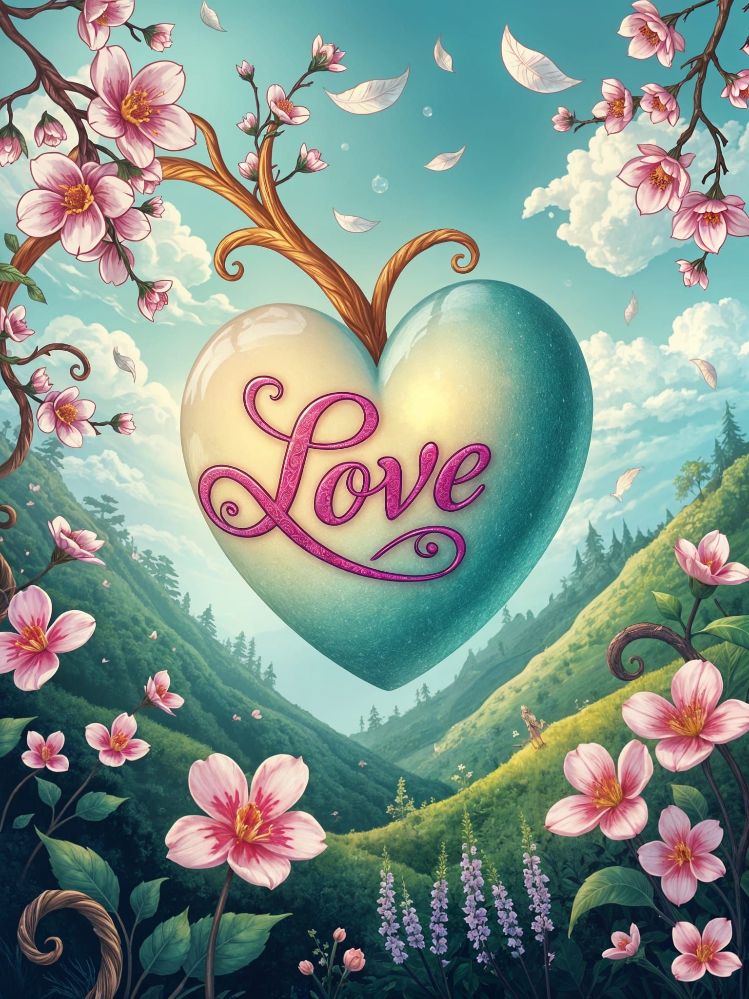 Ethereal Elven Heart of Whimsical Love