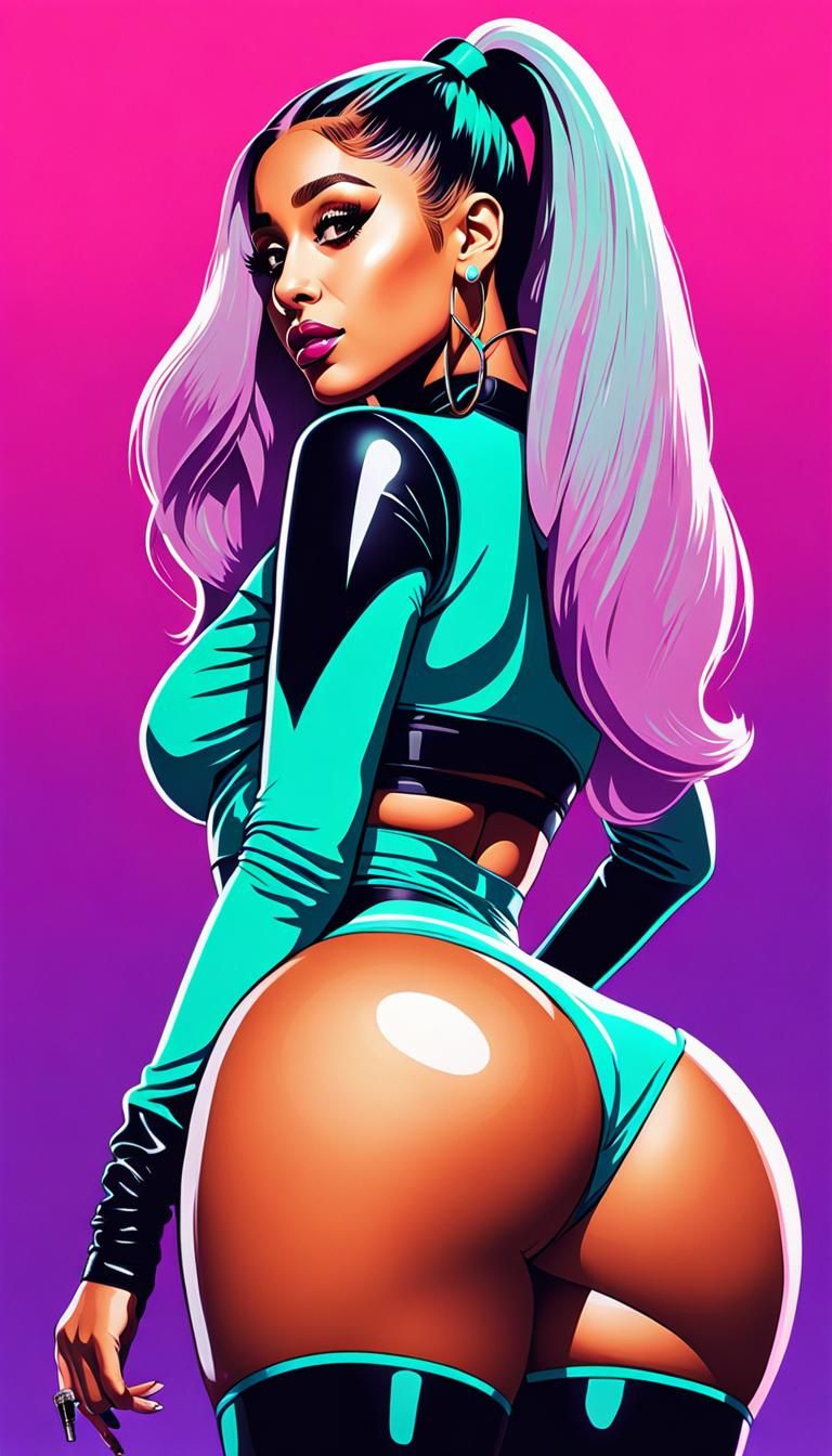 Futuristic Zombiecore Pop Art: Curvy Woman Posing