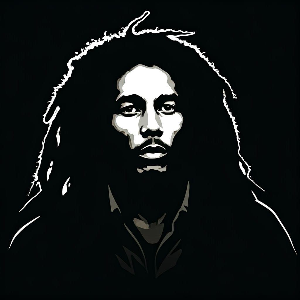 Bob Marley in Monochrome Profile