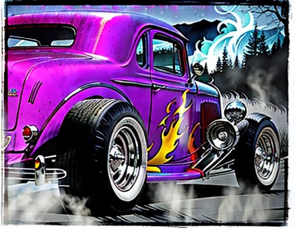 Dramatic Inferno Engulfs Vintage Hot Rod in Hyper-Realistic ...