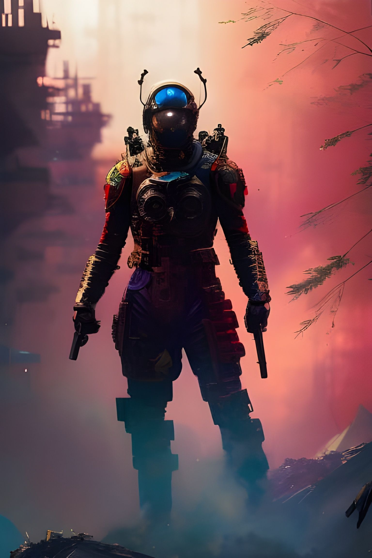 Hyperdetailed Soldier Gears Up for War: Digital Illustration