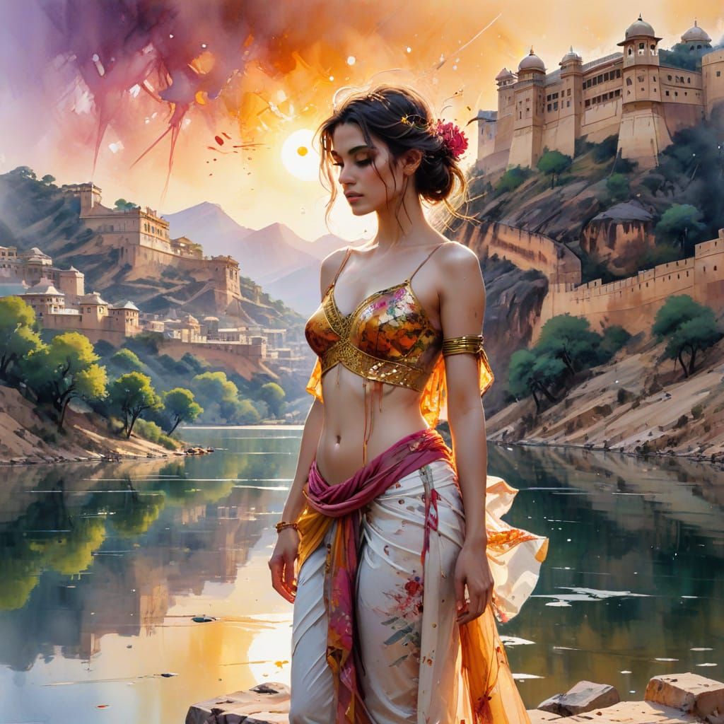 Majestic Amber Fort of Jaipur in Golden Hour