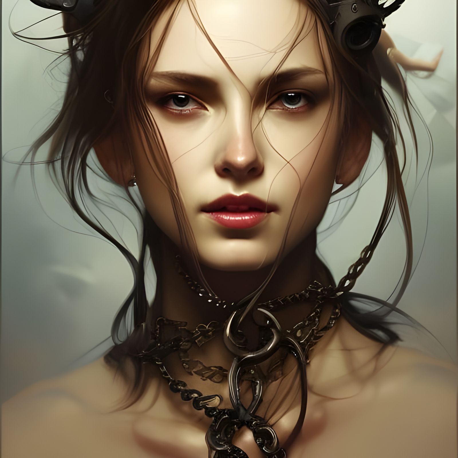 Chained Angel: Hyperdetailed Digital Portrait