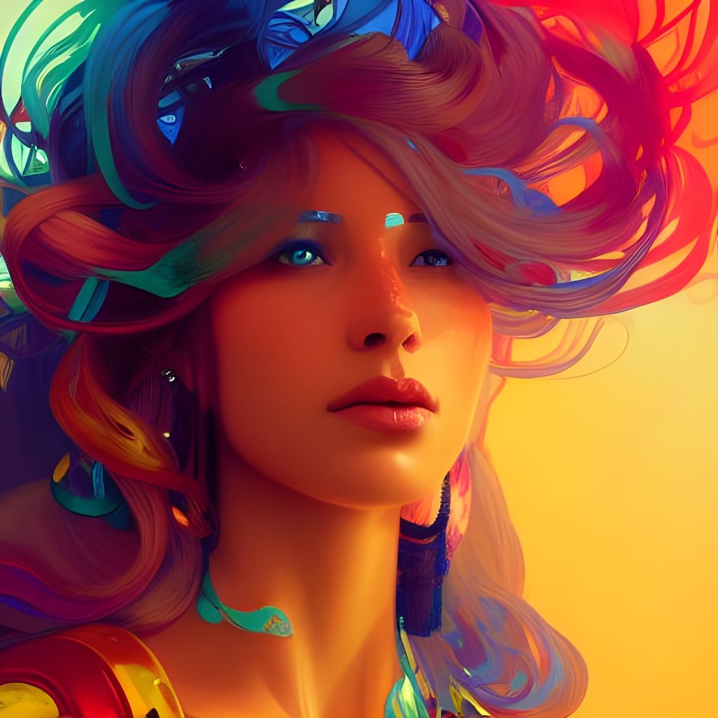 Colorful Candy Queen Portrait in Hyperdetailed Digital Art
