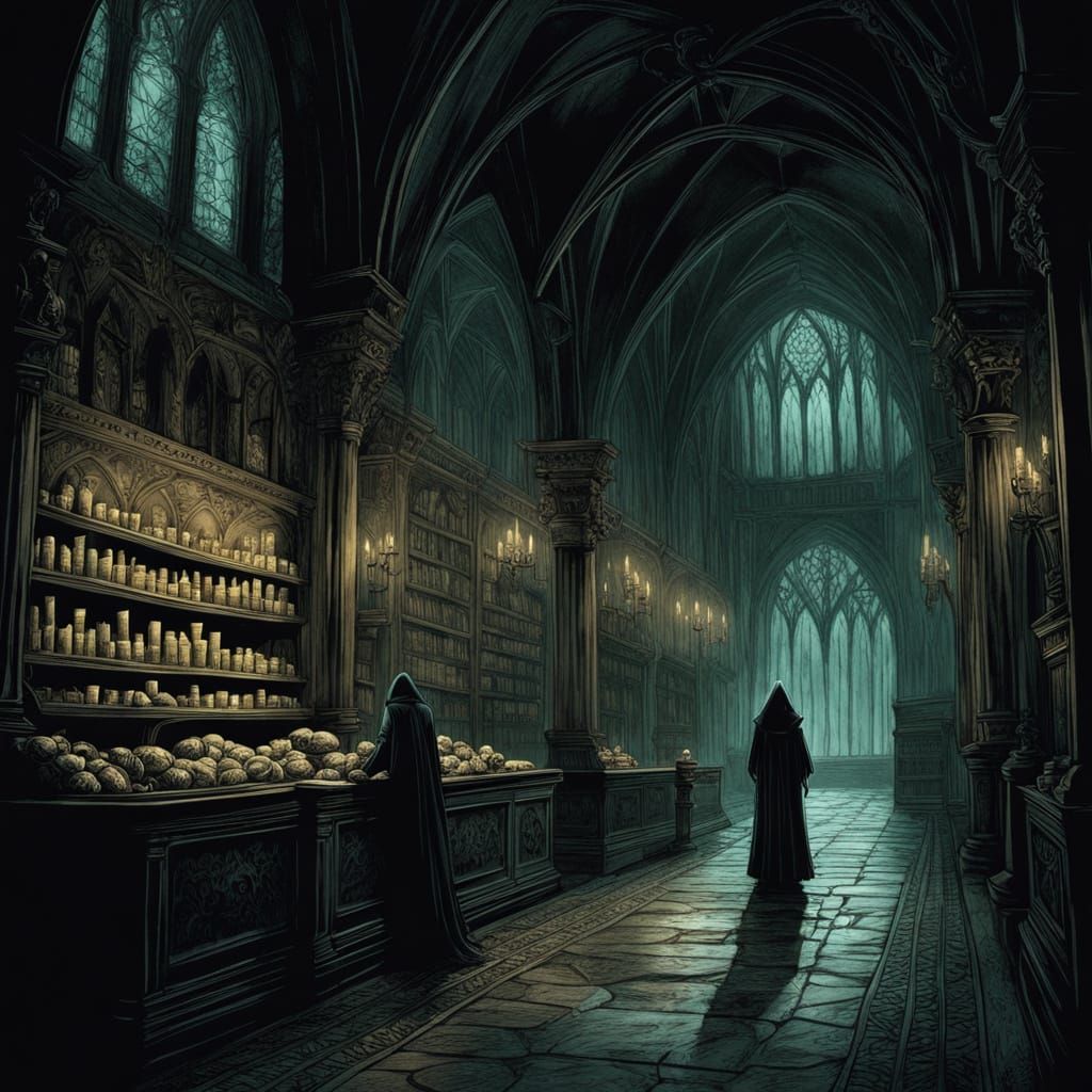 Ethereal Gothic Baby in a Haunted Market