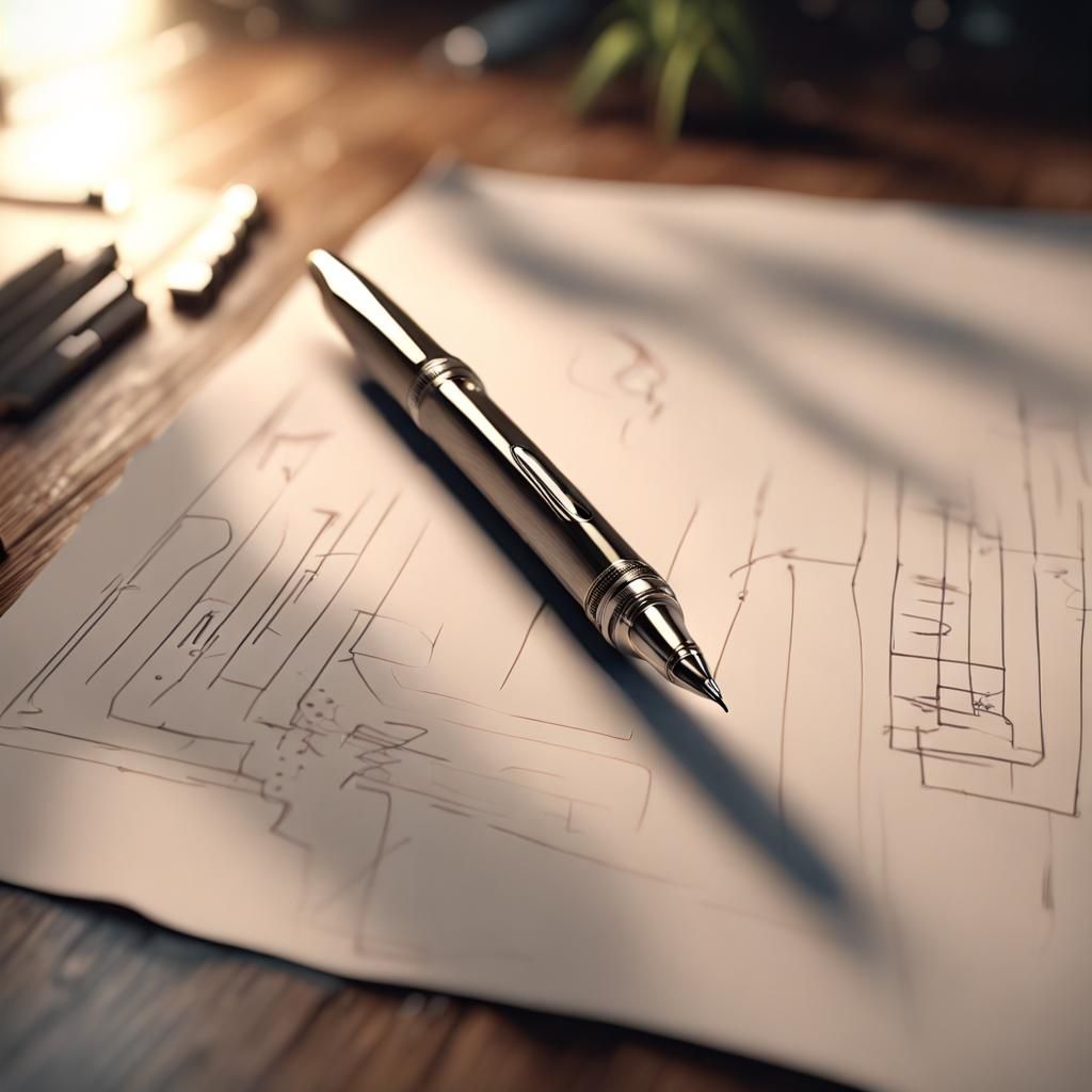 Pen on Paper in 3D Cinematic Style