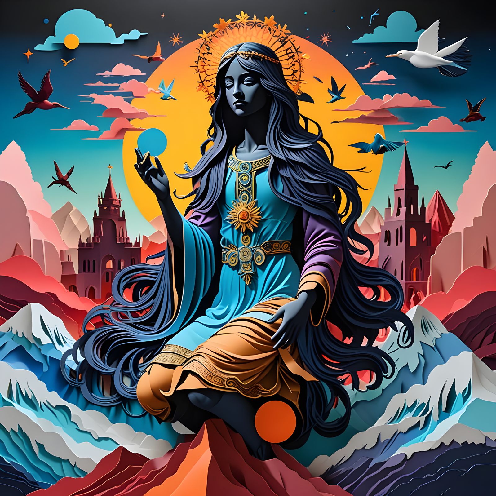 Vibrant Surreal Collage Art Expressing Holy Presence