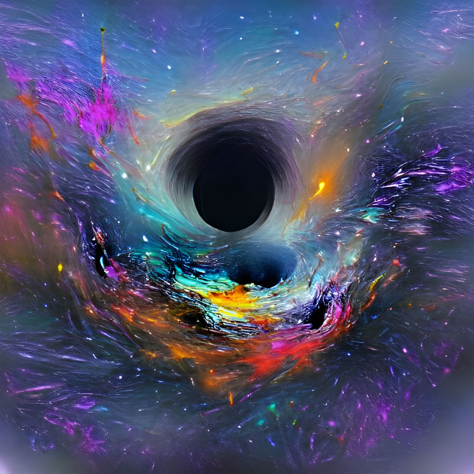 Darkness Consumes Light: An Abstract Cosmic Image