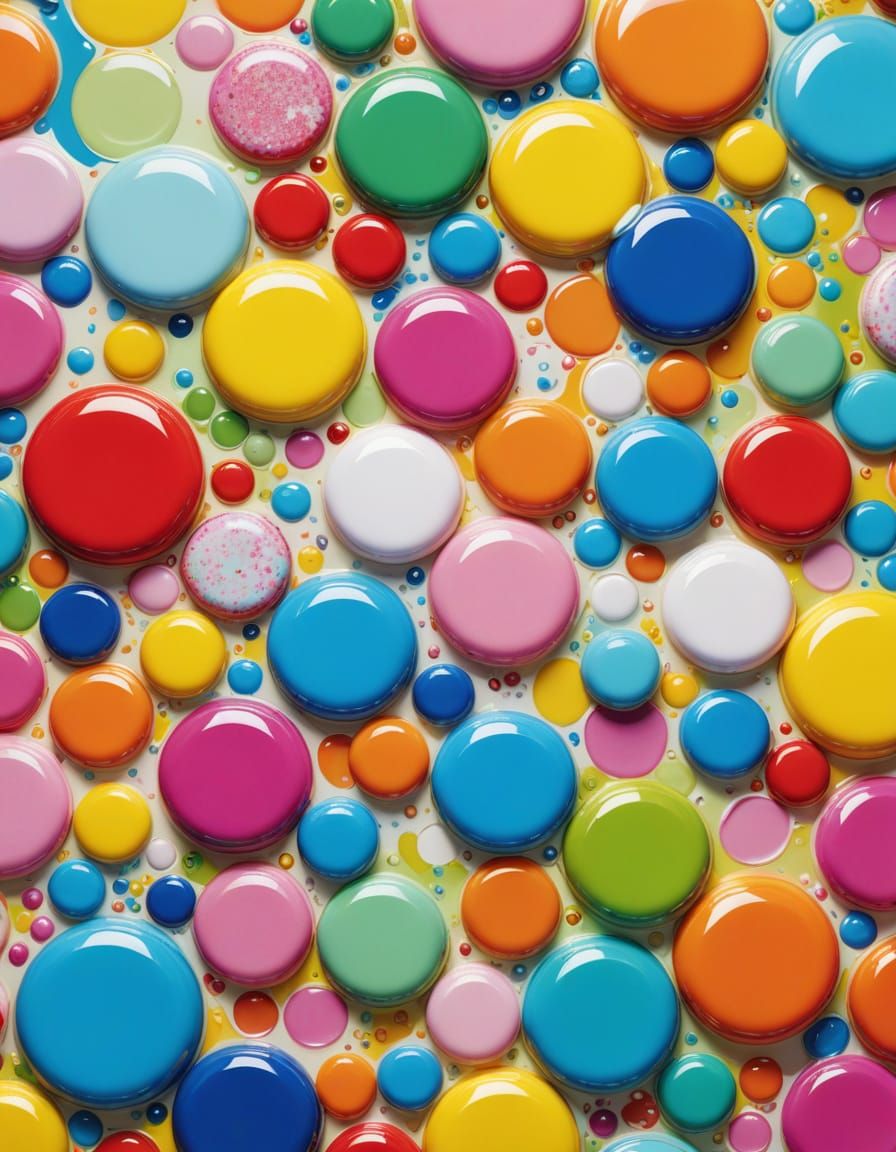 Cosmetics Label in Takashi Murakami Style Splash Art
