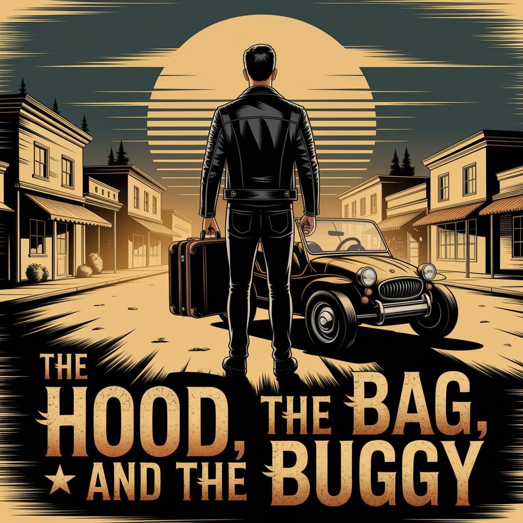 Vintage Motorcycle Adventurer Against the Golden Sunset