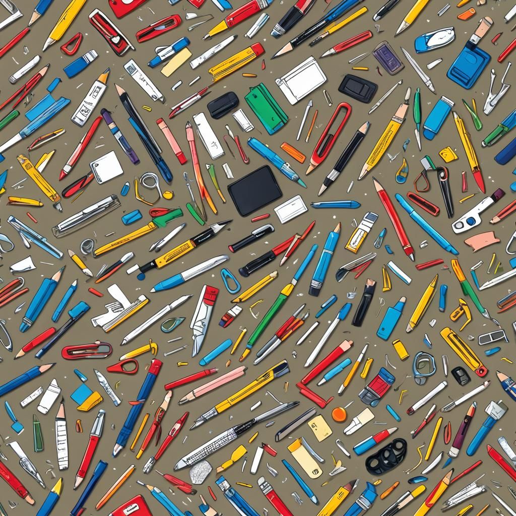 Organized School Supplies Still Life