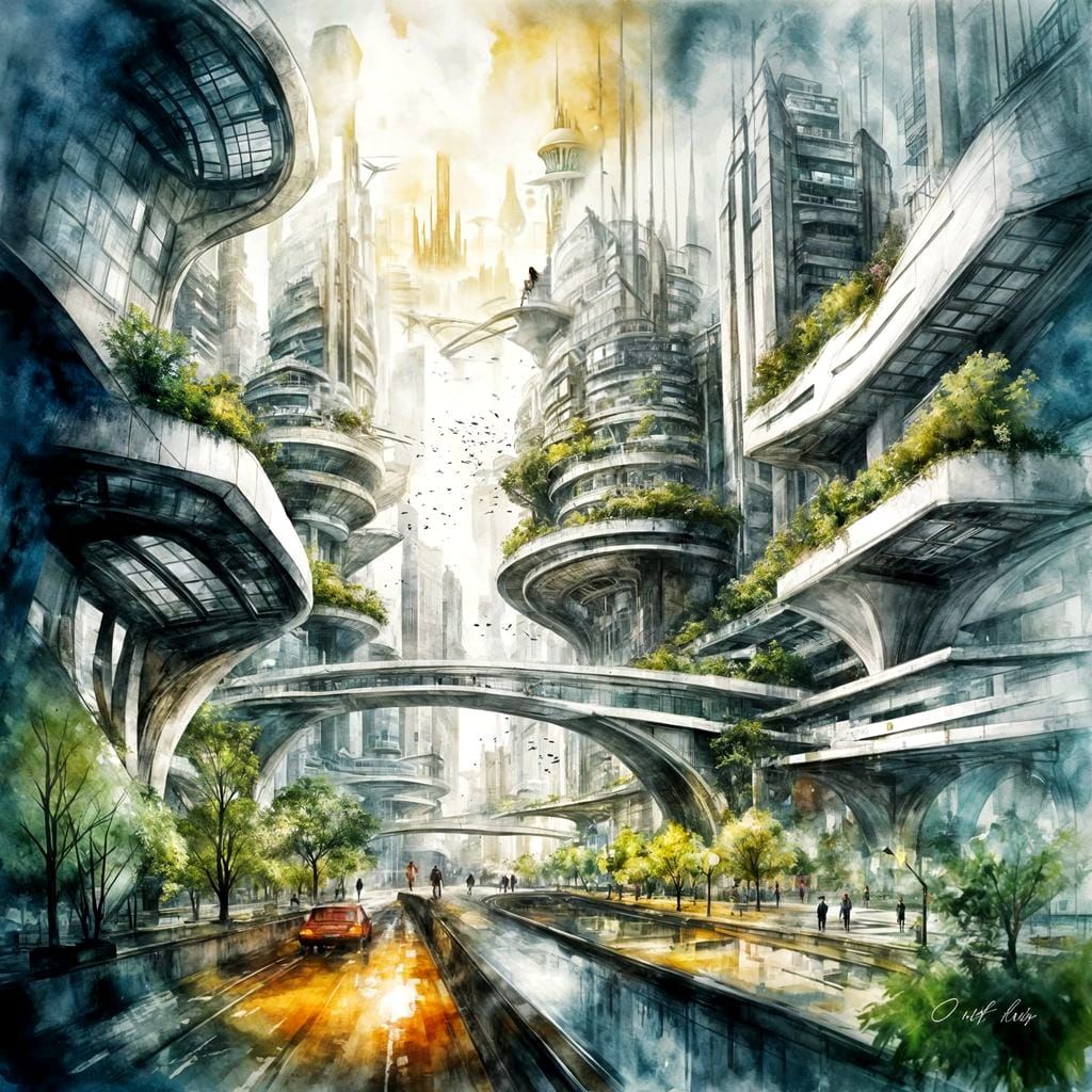 Surreal Solarpunk Metropolis Unveils Eco-Friendly Utopia in ...
